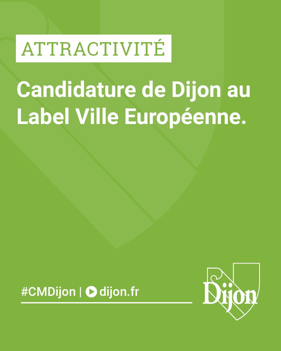 🇪🇺 La ville candidate au label 'Ville Européenne'. Dijon, qui place la coopération européenne et internationale au centre de sa stratégie de développement et de rayonnement, trouvera à travers ce label un soutien et un relais de ses actions en la matière. #CMDijon