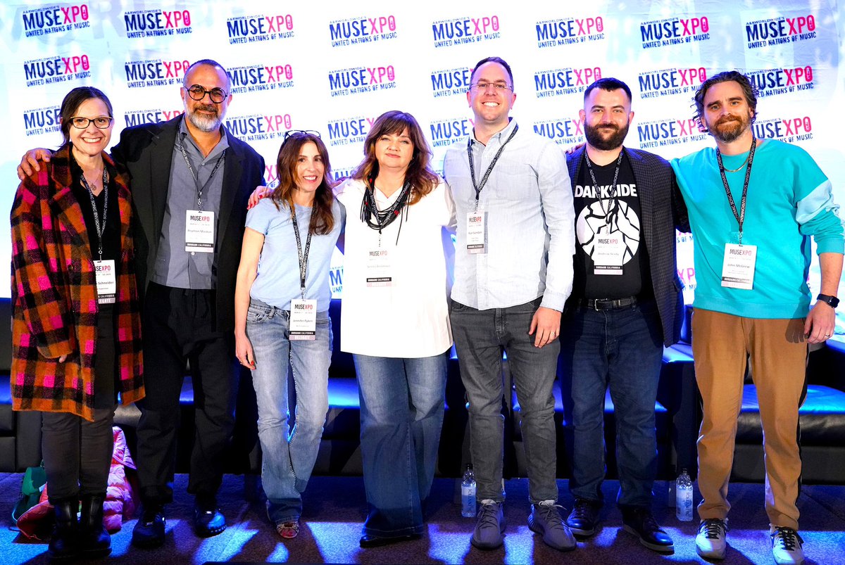 Had a fantastic time at the @musexpo with some incredible industry leaders! From L-R: Shoutout to Alicen Schneider for moderating along with Peymon Maskan, Jennifer Pyken, Selena Arizanovic, Andrew Brady, and John McGrew for sharing their insights and expertise. #musicsupervision