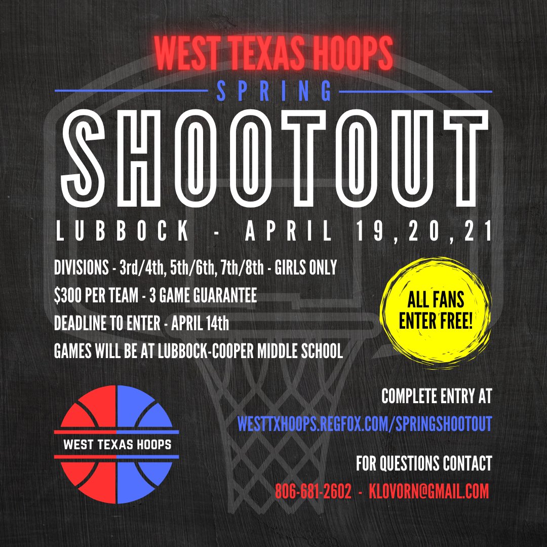 🏀WTX Hoops has some great opportunities coming up in April!

Please LIKE and SHARE to help spread the word‼️

WE LOVE WORKING WITH PLAYERS THAT LOVE TO WORK🏀⛹🏼‍♂️

#earniteveryday