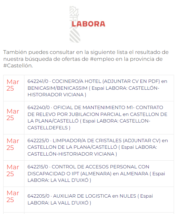 Asopar_CS's tweet photo. 🏬25/03/2024 👩‍🦳🧑🖱 Pulsa en el enlace↘️ https://t.co/N5J66iET1G 👩‍🦳🧑 consulta las nuevas #ofertasdeempleo📜 de #PuntLabora en #Castellón y mas novedades en el portal📲#APdCS 👀 https://t.co/VH8IQzCO9H