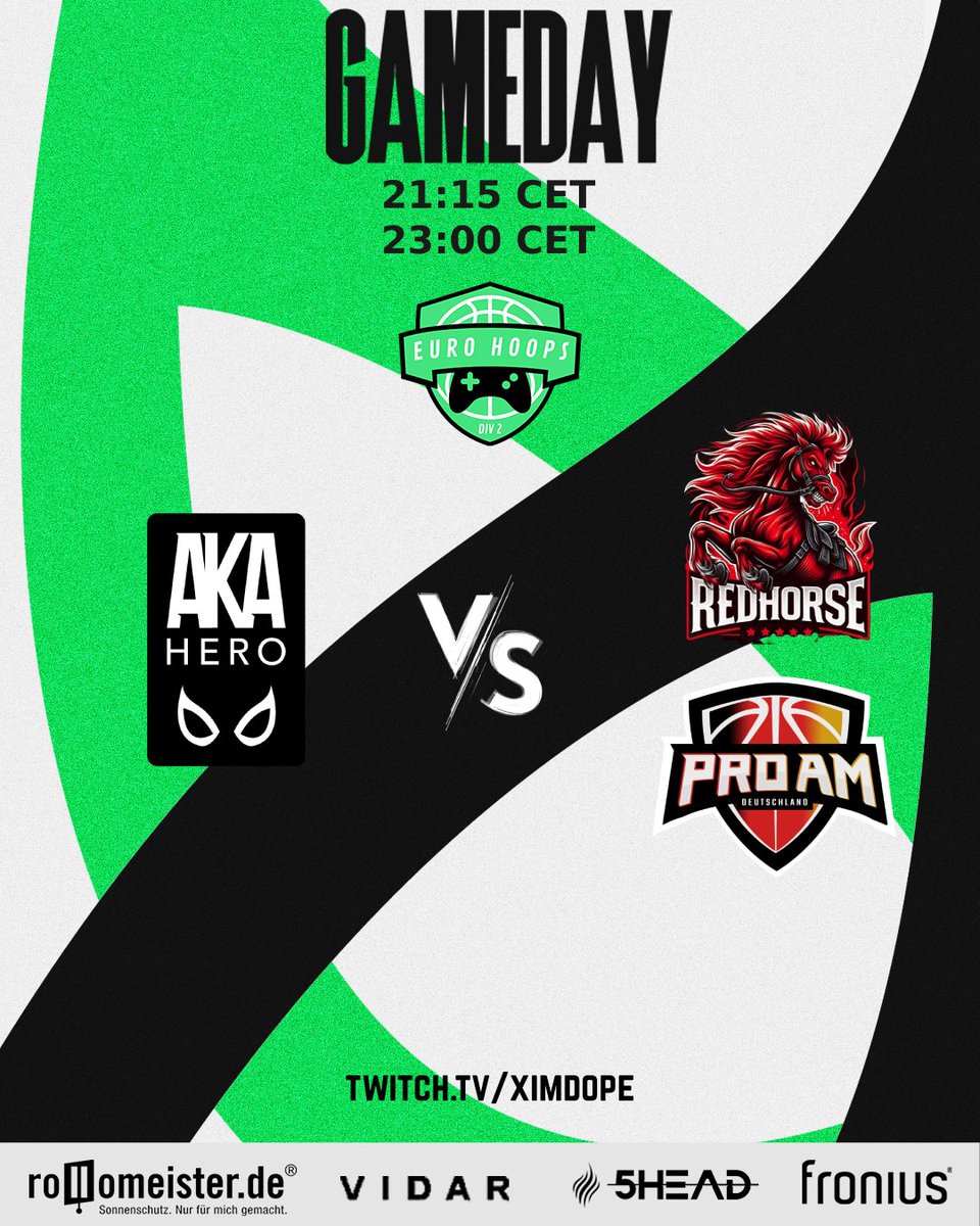 🚨 GAMEDAY 🚨 Today we are playing a double header in the @EuroHoops2K League! At 21:15 CET we are facing @RedHorseEU At 23:00 CET we are facing the Team of @ProAmGermany Stream: twitch.tv/ximdope - #BEAHERO