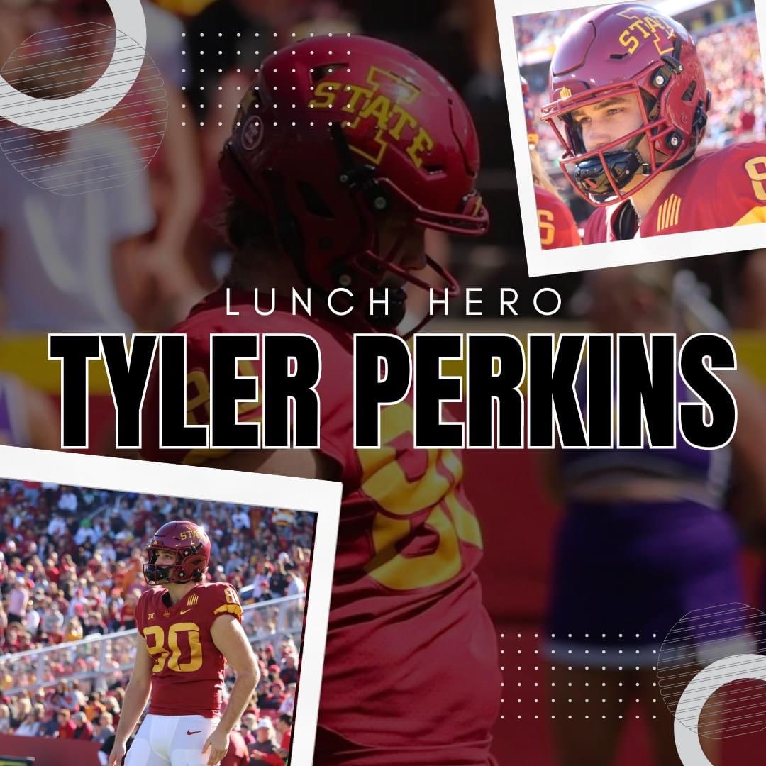 Purchases of RAYGUN's "I cheer for the punter" shirts utilize <a href="/Tylerperkins80/">Tyler Perkins</a> NIL, and some money from that shirt goes to the Ames CSD's Lunch Hero program, which goes to add money to students' lunch accounts that might be below zero dollars.

bit.ly/4a6yad7