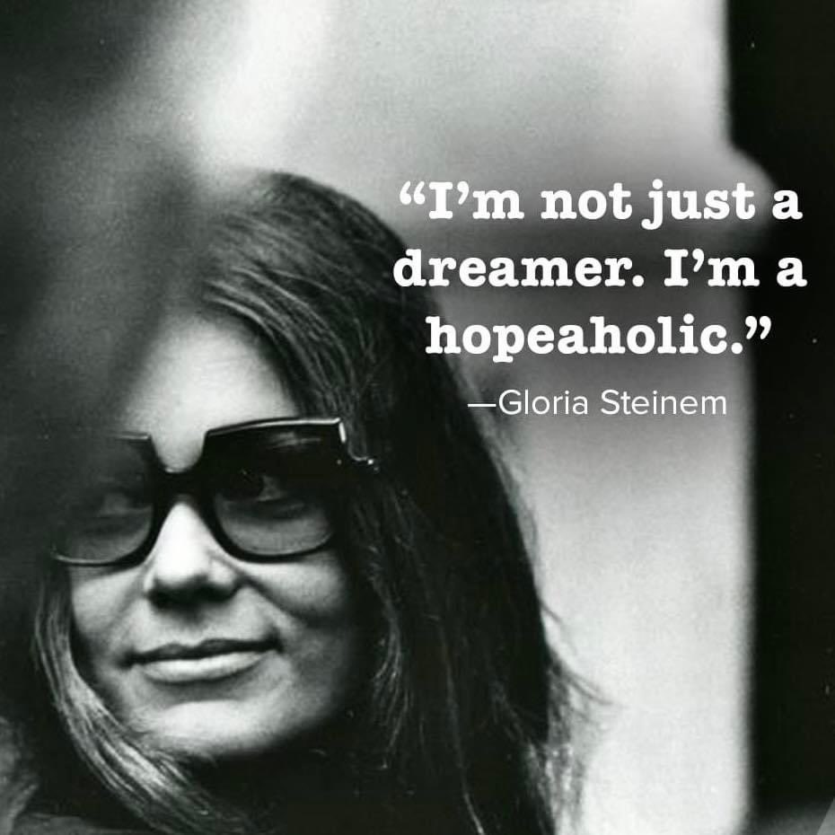 Happy 90th Birthday to feminist icon and “hopeaholic,” Gloria Steinem! 🩵👑