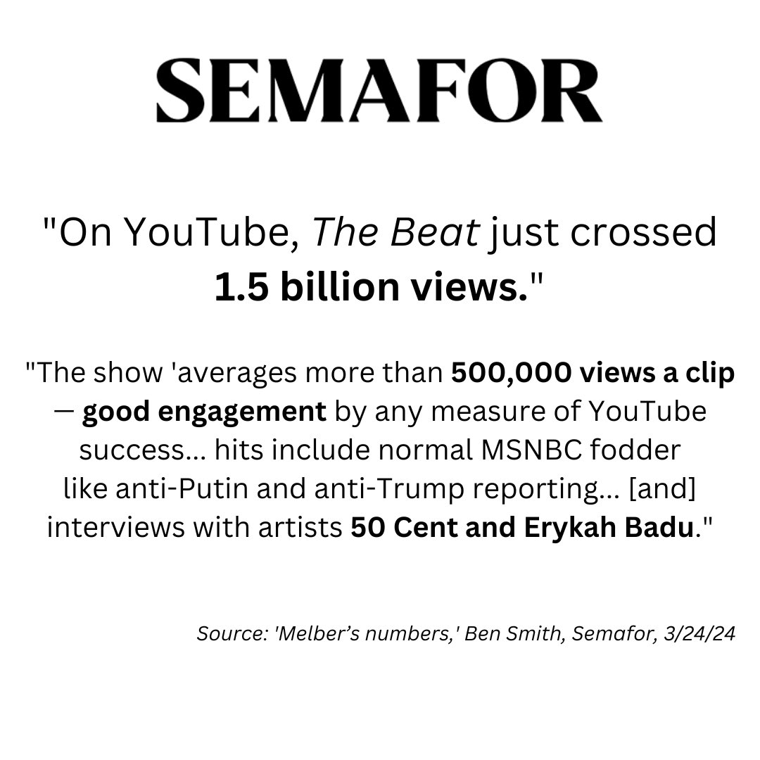 Thanks to all our viewers for powering The Beat to this new milestone of 1,500,000,000 total views online! semafor.com/newsletter/03/…