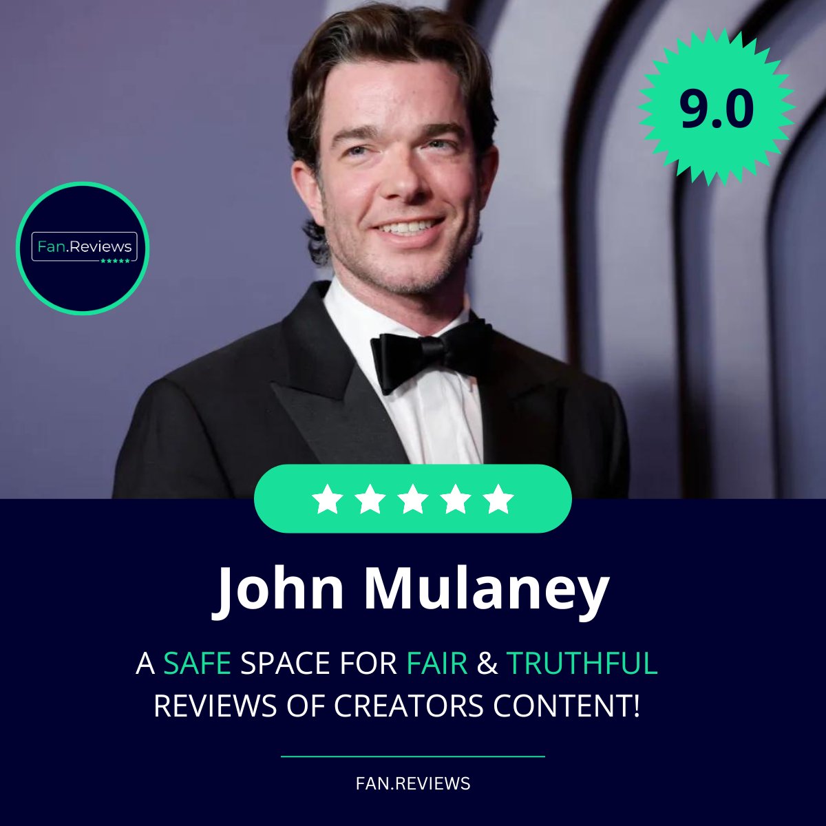 Congratulations to .@mulaney for having a 9.0 rating on FanReviews. Check out the reviews on our site 🎉 FanReviews - A safe space for fair & truthful reviews of Creator content! 💯 Profile link:👉fan.reviews/creator/comedy…