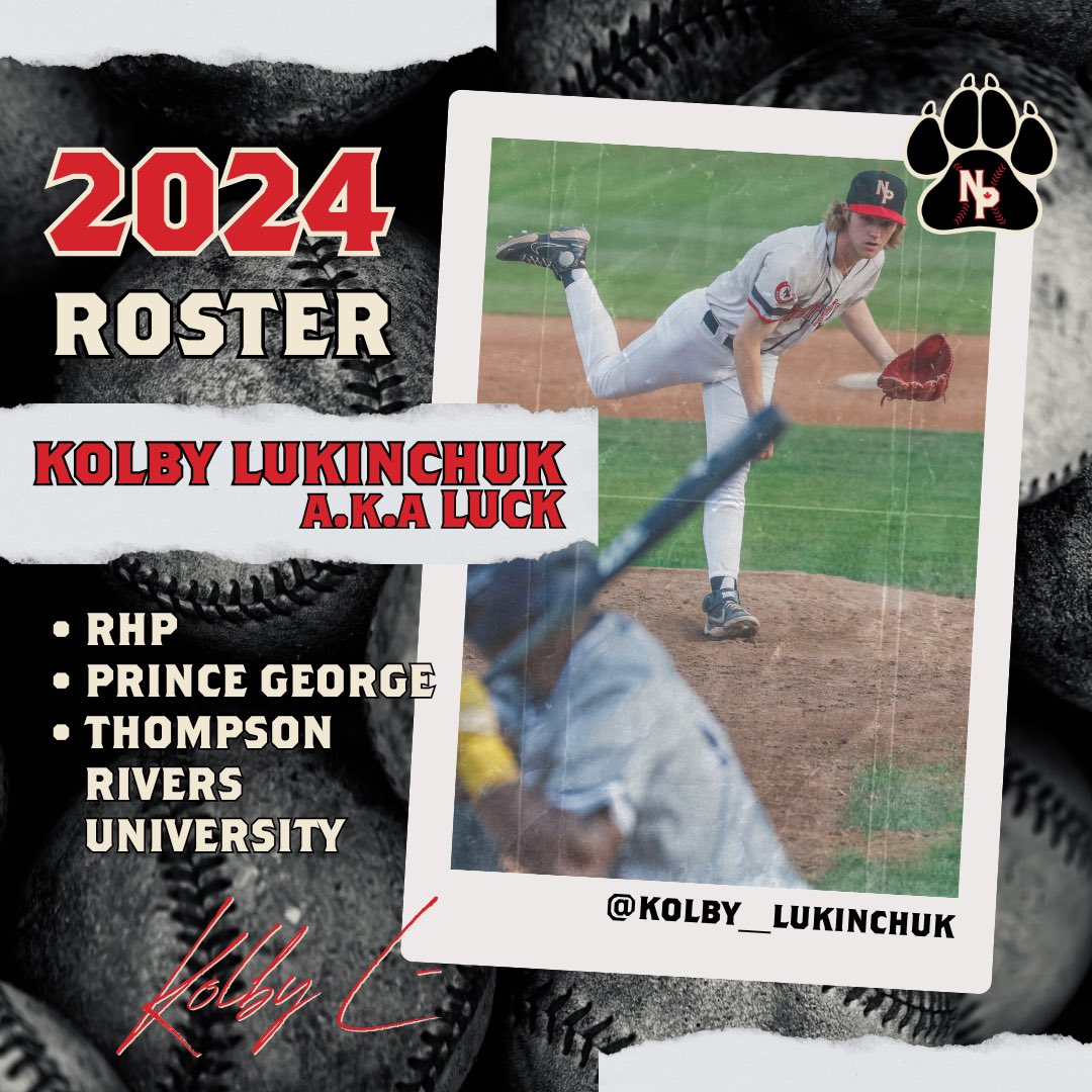 The 2024 Roster is here!!!!! 🔥 Kolby Luckinchuk is backfor his third season with the ‘Paws, we’re excited to see this guy back on the mound! Welcome back Kolby! Season passes are on sale for $425 and are available at tickets.northpawsbaseball.ca/events/27529-s…
