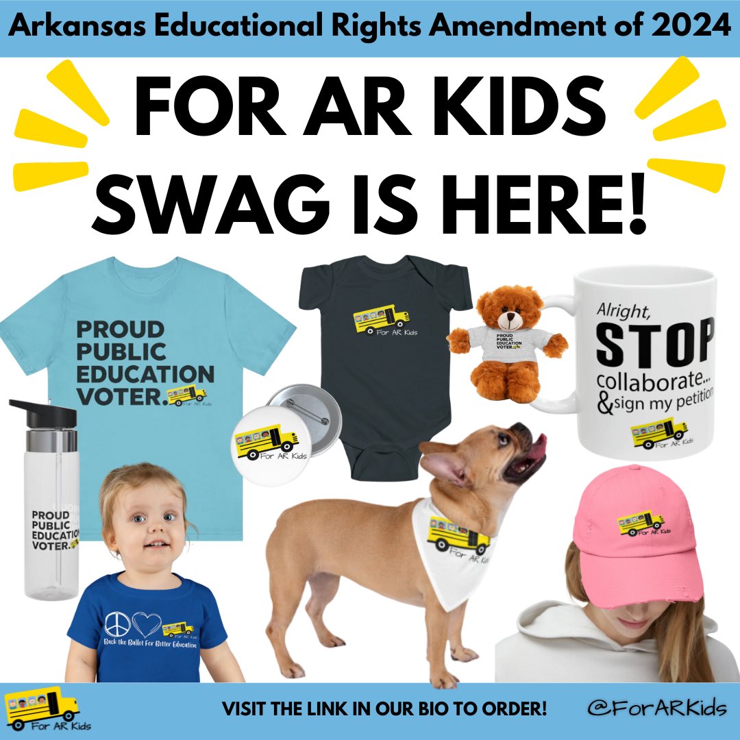 NEW SWAG JUST DROPPED! Get your Arkansas Educational Right Amendment gear here: linktr.ee/forarkids All profits go to For AR Kids 📚🍎✏️