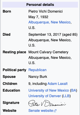 In some interesting #nvpol connections, Adam Laxalt's half-sister is running for New Mexico's Senate seat:

nellaforsenate.com

No mention of him in her website bio, though.