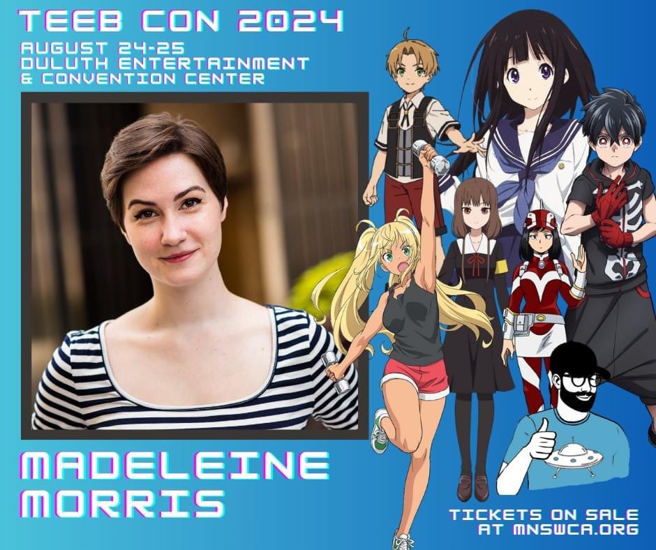 We are thrilled to announce that the splendid <a href="/MaddieMorrisVA/">@madeleinemorris.actor on bluesky</a> will be at Teeb Con Pop Culture &amp; Gaming Convention in August! We can’t wait to have her talents with us this summer!

#teebcon
#duluthconvention 
#madeleinemorris