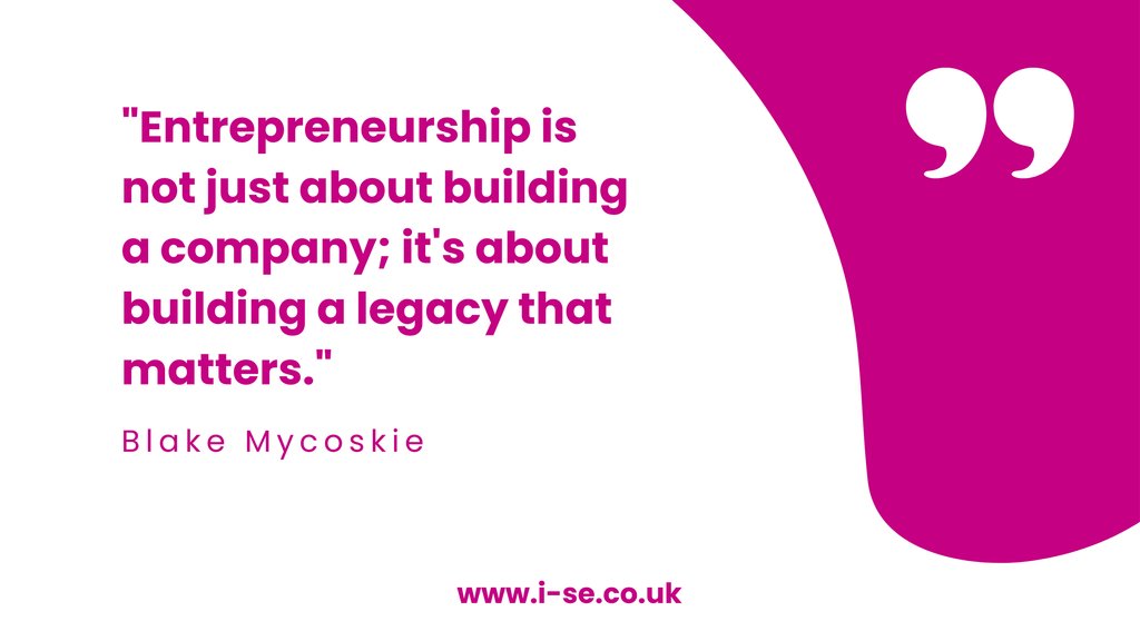 'Entrepreneurship is not just about building a company; it's about building a legacy that matters.' — #BlakeMycoskie 🏛️🌟 #WestMidlandsEnterprise #ScaleUpSuccess #GrowYourBusiness #NewBusiness #Entrepreneurship #SocialEnterprise #ImpactfulQuotes