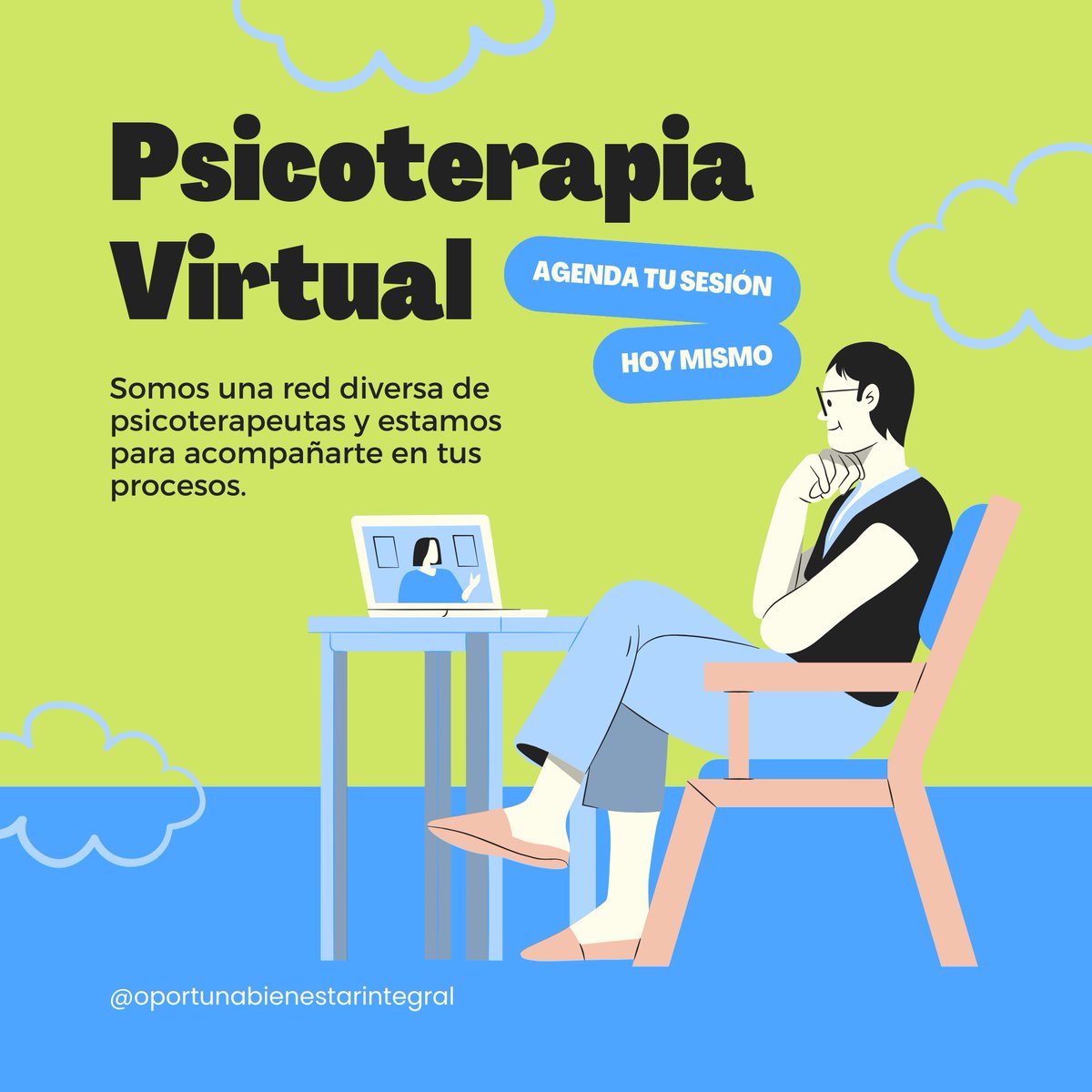 ¡Tu bienestar es nuestra prioridad! 🌟 Descubre el apoyo que necesitas con nuestra red de psicoterapeutas expertxs. Agenda tu cita online hoy mismo y comienza tu viaje con nosotrxs 🙌🏻
.
.
.
Estamos aquí para ti 💙 

#oportunabienestarintegral #PsicoterapiaOnline #saludmental