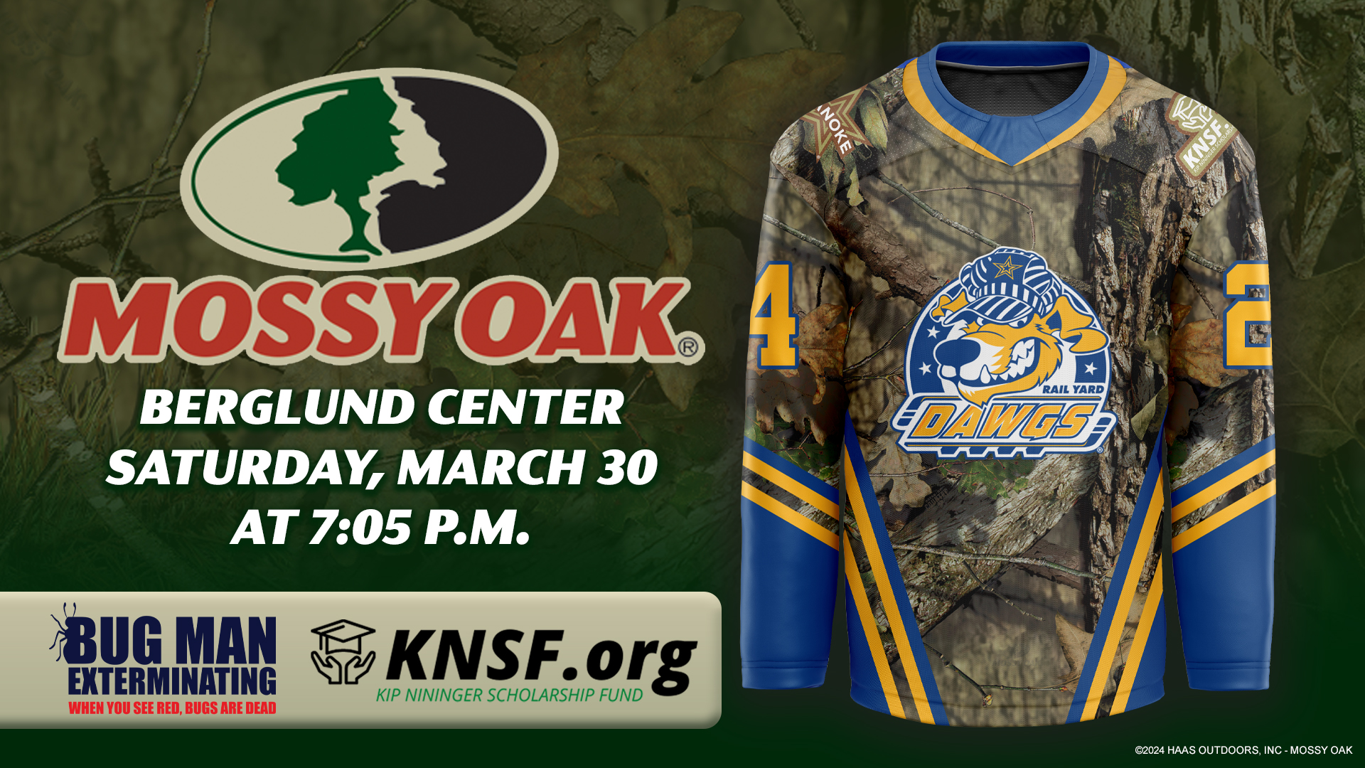 Roanoke Rail Yard Dawgs on X Mossy Oak Night this Saturday March 30 Sponsored by bugmanext with 949starcountry 100 of net jersey auction proceeds will benefit the Kip Nininger Scholarship