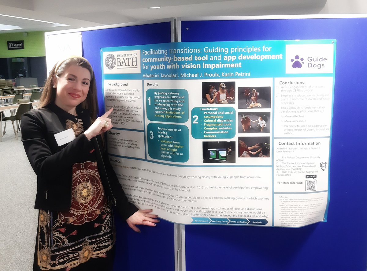 KateInclusiveEd's tweet image. 👉🏼Facilitating transitions:Guiding principles for #communitybased tool+app development for youth with #VisionImpairment👈🏻Today at the #AppliedVisionAssociationMeeting in @lborouniversity, tried to unlock new frontiers in #VisionResearch🧐
@MichaelProulx @BathPsychology @UniofBath