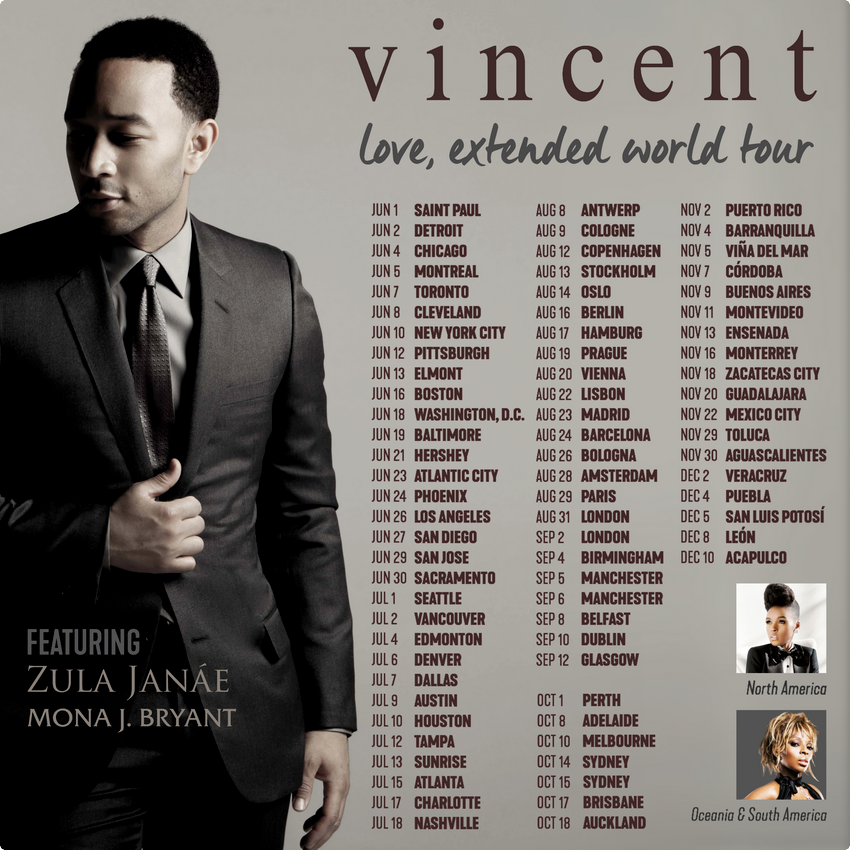 VincentMarves's tweet photo. LOVE, EXTENDED WORLD TOUR with @ZulaJanae in North America and @MonaJBryant in Oceania and South America. 🌹♥️ #LoveExtendedWorldTour

Artist Presale: Wednesday, March 27 at 10am local time. Password: LOVE

General Sale: Friday, March 29 at 10am local time. https://t.co/IyaP08wwZk