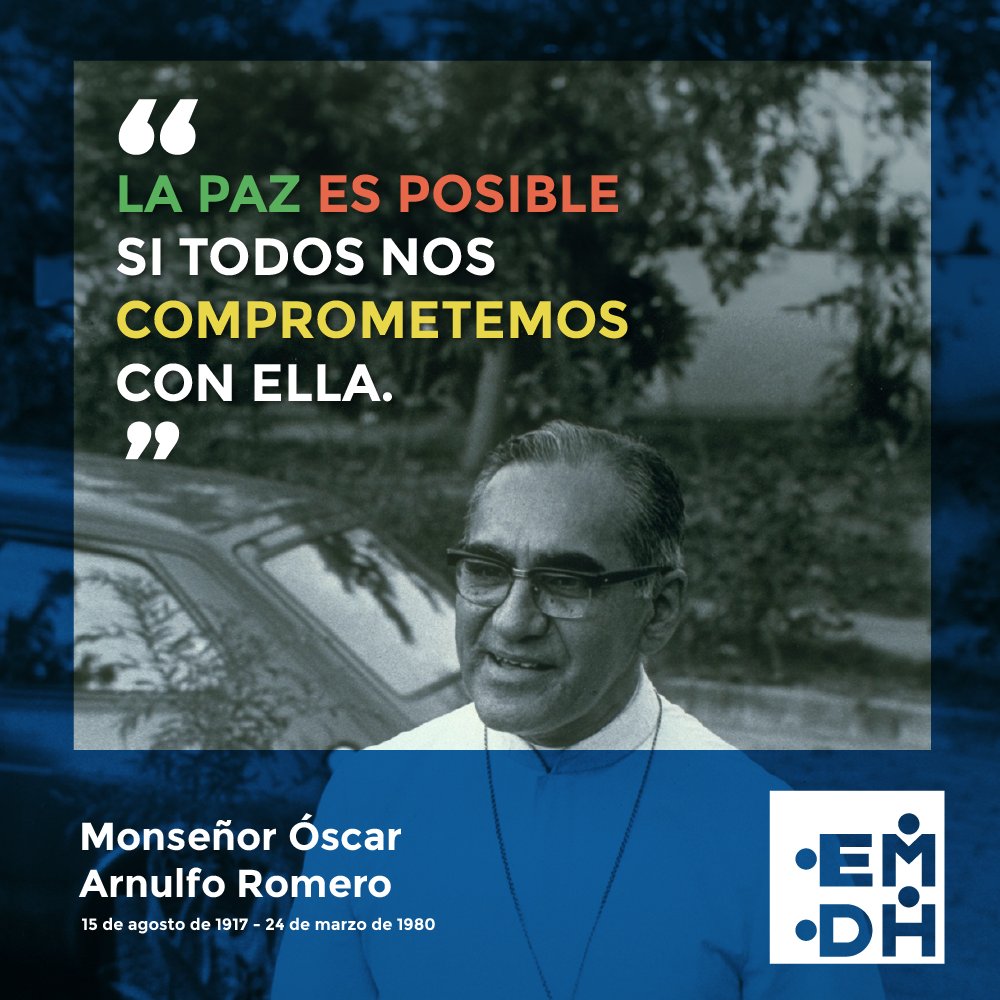 Hoy conmemoramos el martirio de Monseñor Óscar Arnulfo Romero, asesinado el 24 de marzo de 1980 mientras celebraba misa. #24DeMarzo #MartirioMonseñorRomero