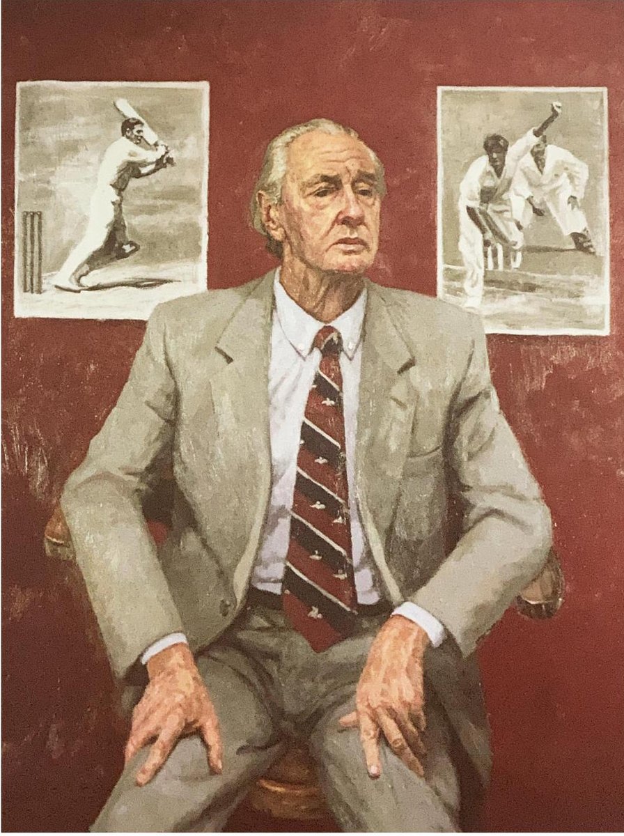 This painting of Keith Miller was commissioned by MCC and hangs at Lord's - the great all-rounder was 73 when he sat for artist Michael Corkrey, and in a nod to what he considered the serious aspects of life, is wearing his RAAF tie