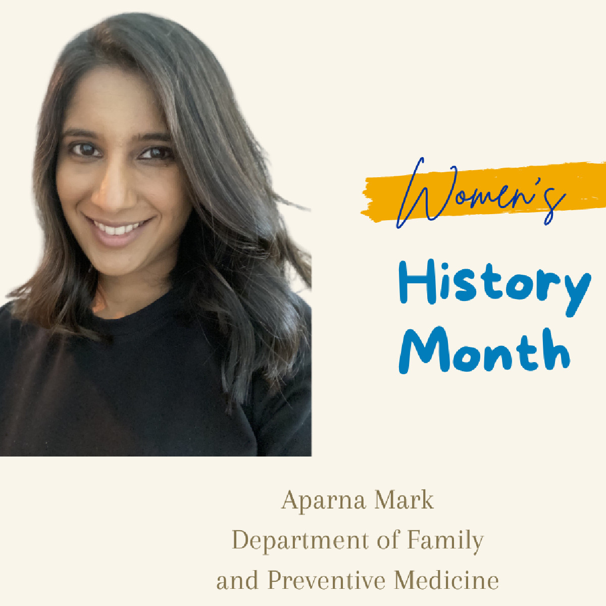 Dr. Aparna Mark rounds out our #WomensHistoryMonth features. She is an asst professor in @EmoryFamMed who started her journey in the medical field in a different country. When asked about what advice she would give to other women, she had this to say ➡️ brnw.ch/21wId5r