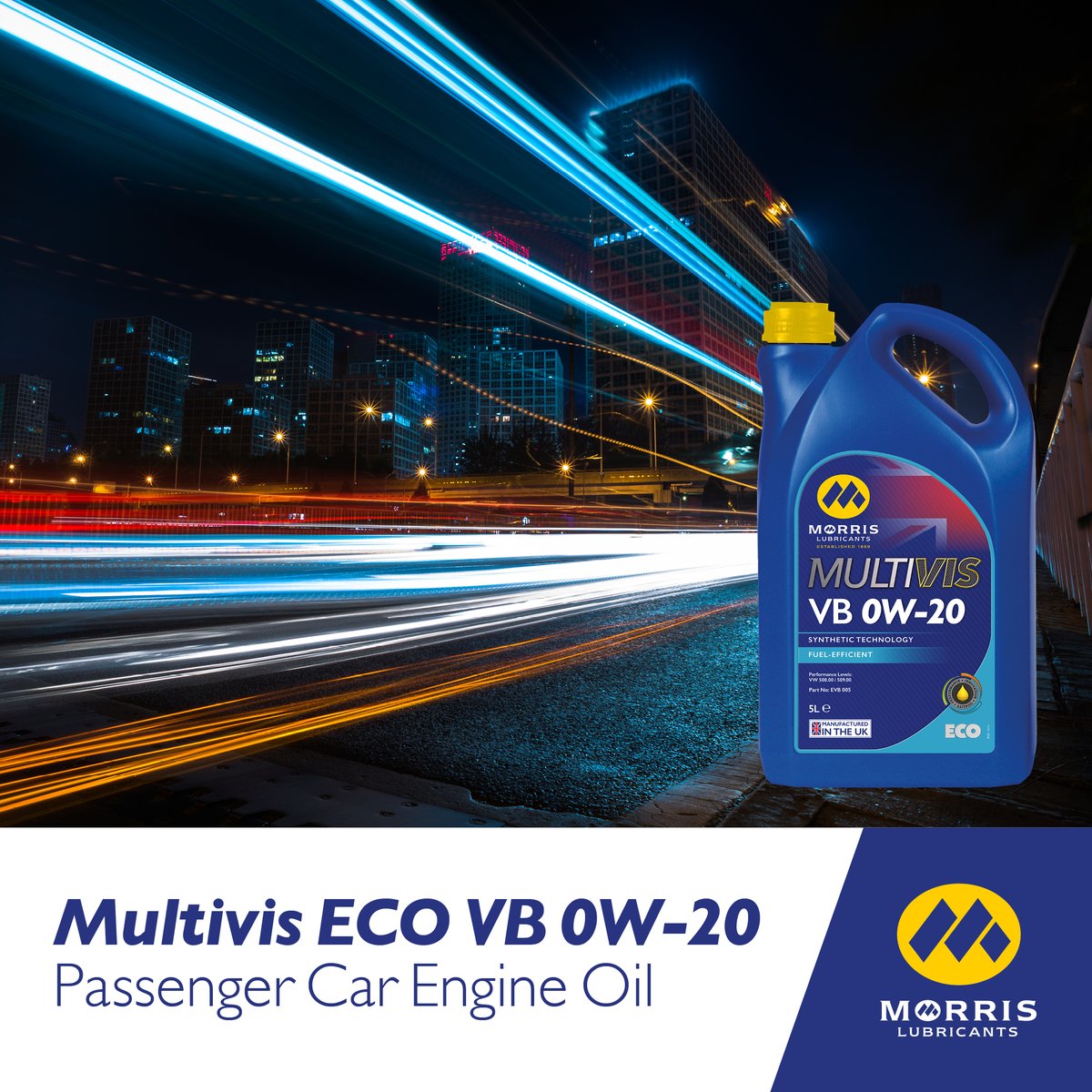 @Morrisoil Multivis ECO VB 0W-20 is a high performance fully synthetic engine oil formulated to cope with the exacting demands of OEMs requiring low viscosity engine oils, in particular Volkswagen Audi Group. You can view the product here: ow.ly/RUVp50QZpTs