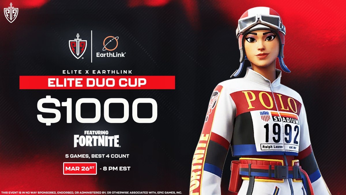 $1,000 Elite X EarthLink Duos Cup ⚔️ 📅 Single Round Ladder: TOMORROW @ 8 PM EST REGISTER: 📌 RT & REPLY w/ DUO 📌 Follow @EliteEsports ✅ JOIN CORD: bit.ly/3ulkoUd