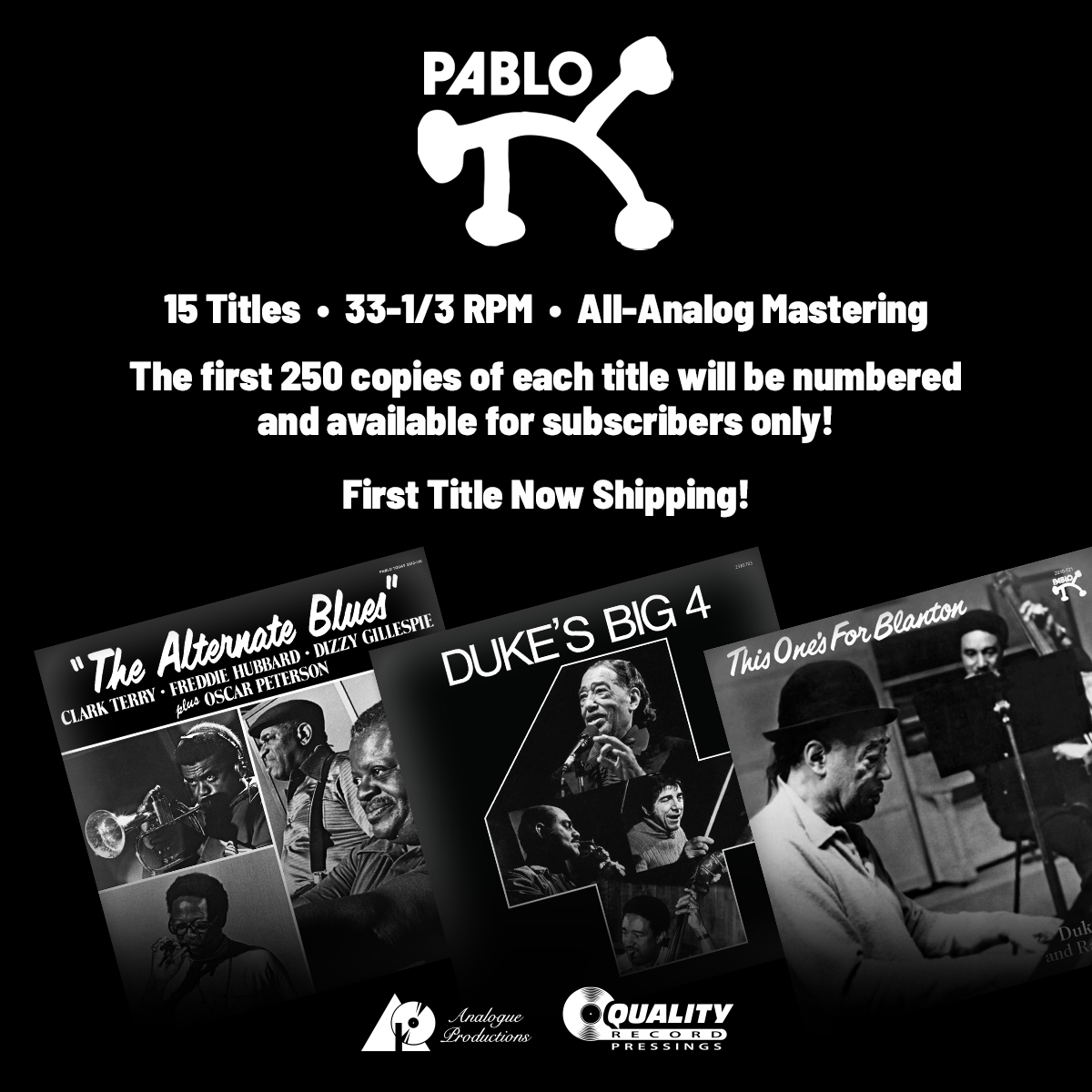 Announcing — A new reissue series featuring the Pablo label! Pablo featured recordings by Ella Fitzgerald, Oscar Peterson, and Joe Pass. Later, Milt Jackson, Count Basie and Paulinho da Costa. See more: tinyurl.com/3z97kfsy