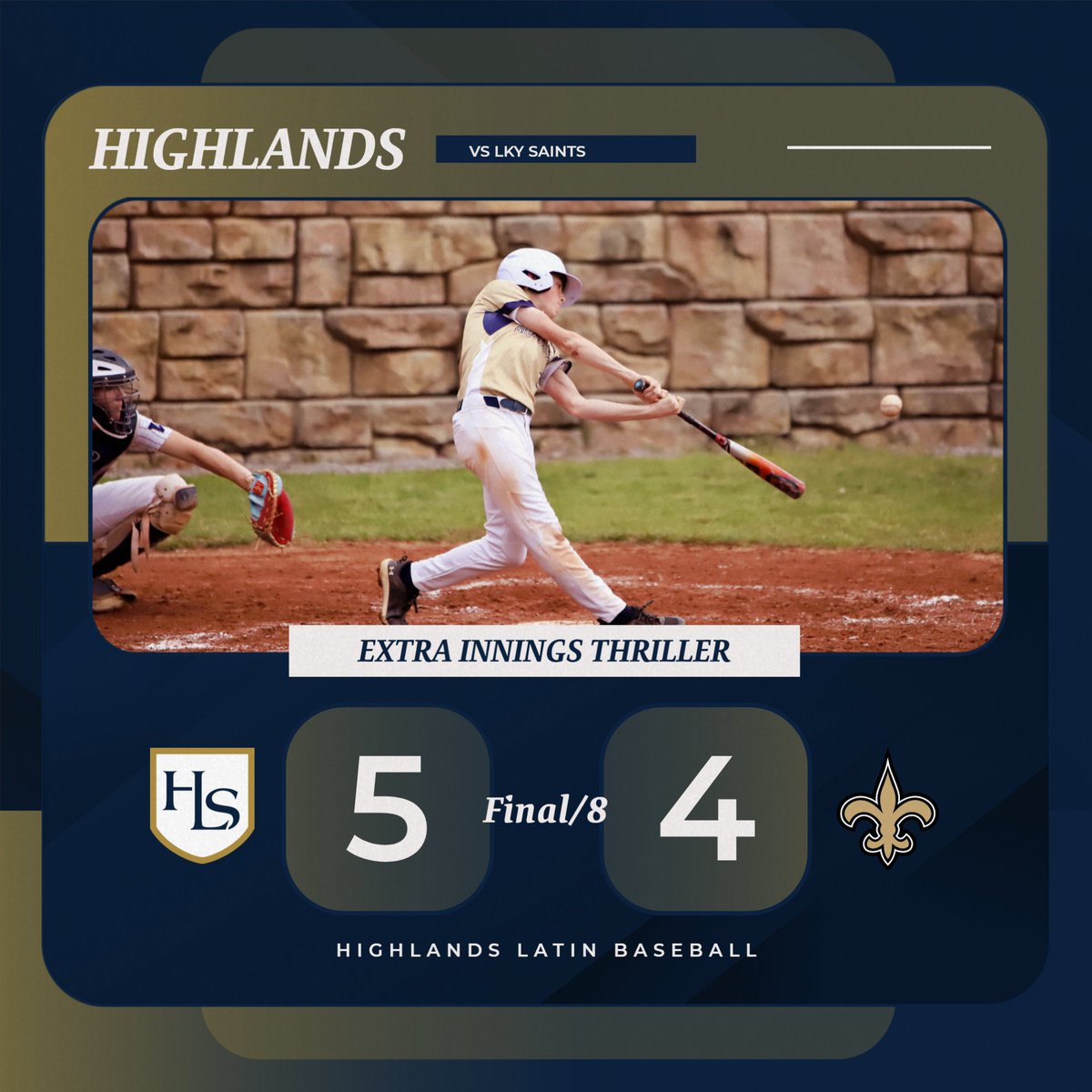 EXTRA INNINGS THRILLER!!

The HLS Baseball team continues their hot streak with a walk-off win vs the LKY Saints, 5-4 in 8 innings!!