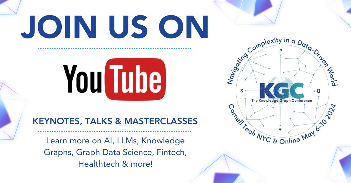 💫Delve into #AI & #knowledgegraphs via #KGCYouTube! 📺Stay informed about trends, glean insights from experts + uncover practical applications in the real world! ➡️ youtube.com/channel/UC7Sax…. Like what you see? Join experts at #KGC2024! Book now! events.knowledgegraph.tech/event/7ffec6d4… #aitalk