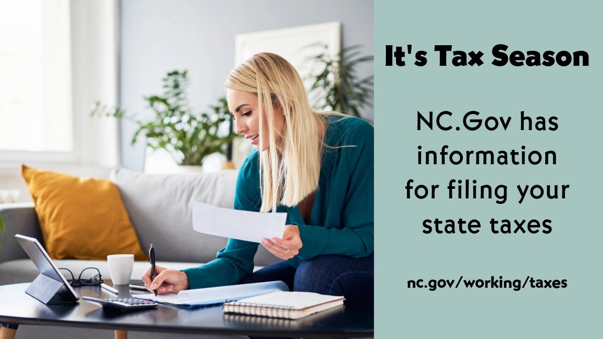 We're in the midst of #TaxSeason and you can check out #NorthCarolina tax information here: nc.gov/working/taxes