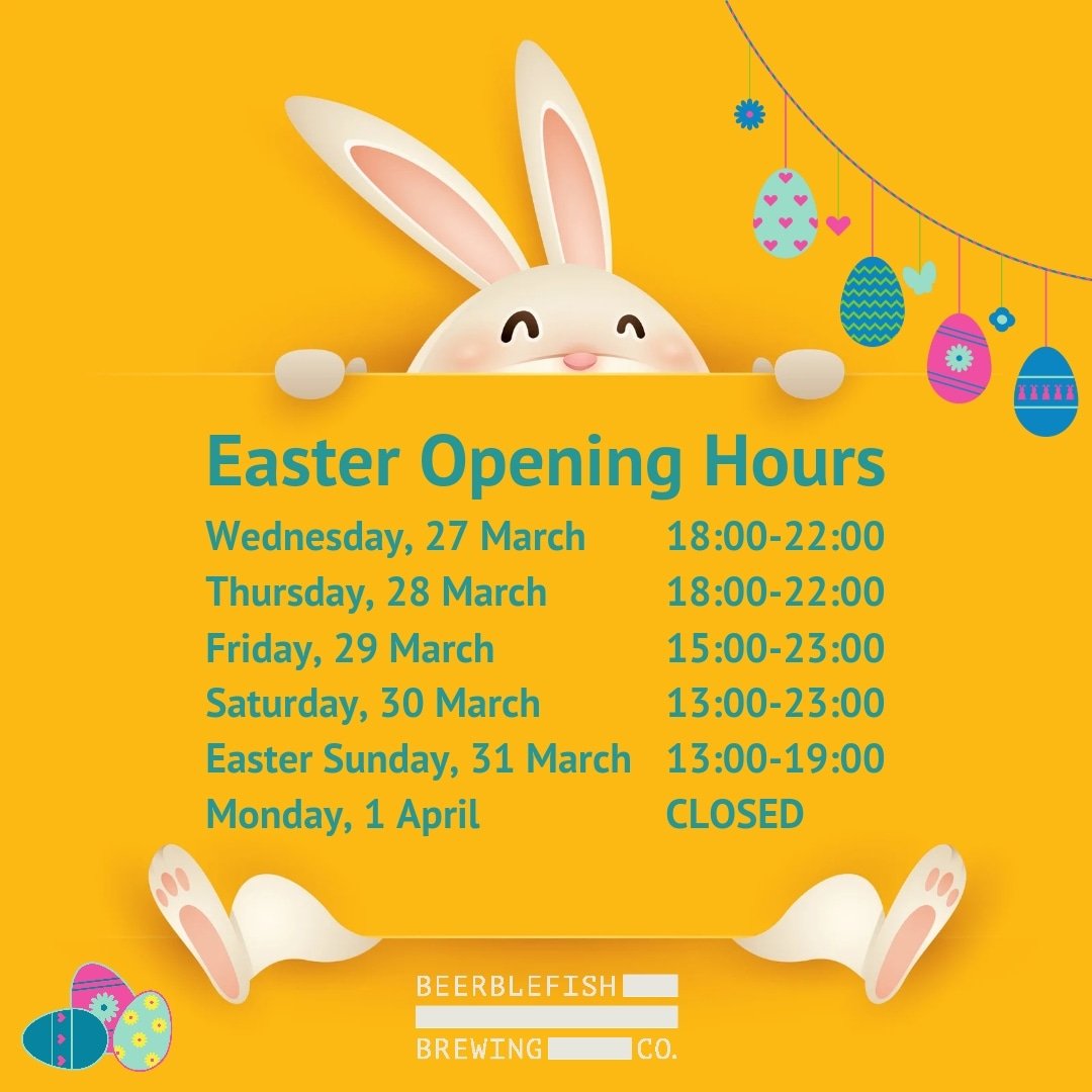 Here are our Easter opening hours. Main points: open early (from 3) on Friday and closing early (at 7) on Sunday. #walthamstow