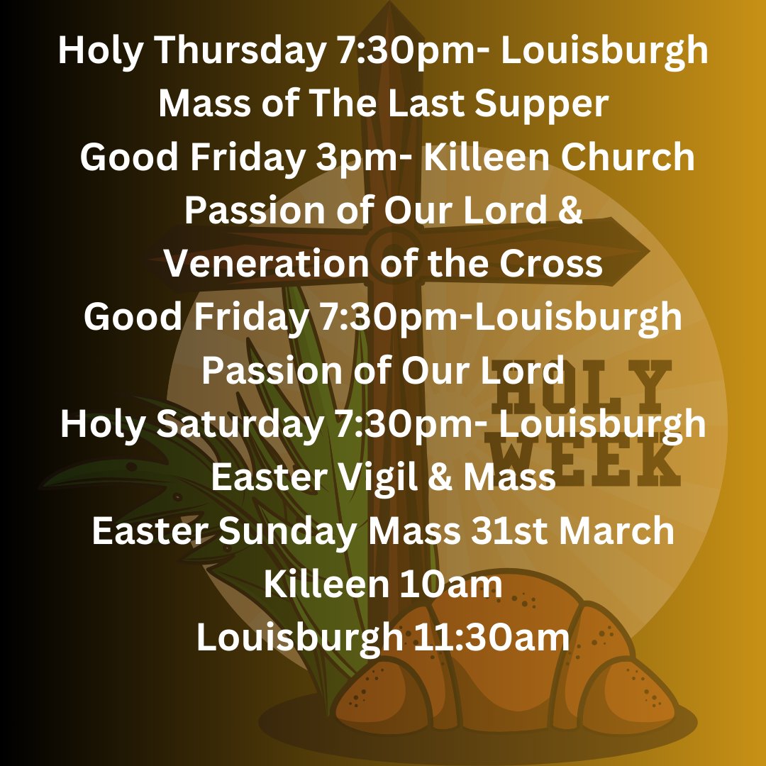 #Holy #Week services in Holy Family Church #Killeen and St Patrick's Church #Louisburgh. We are grateful to all who volunteer in Kilgeever Parish throughout the year, keeping our churches looking so beautiful and welcoming. Where would we be without Fr Mattie too!