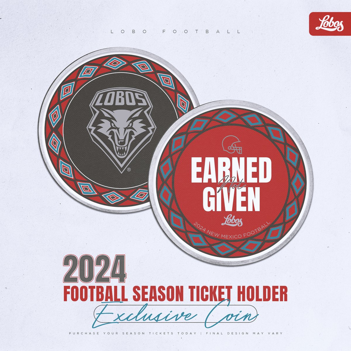 Purchase or renew your Lobo football season tickets before the renewal deadline, June 3rd, to secure your exclusive season ticket holder gift and all the benefits that come along with being a season ticket holder! 🎟 ➡️ loom.ly/uUJOsoY #GoLobos | #EarnedNotGiven