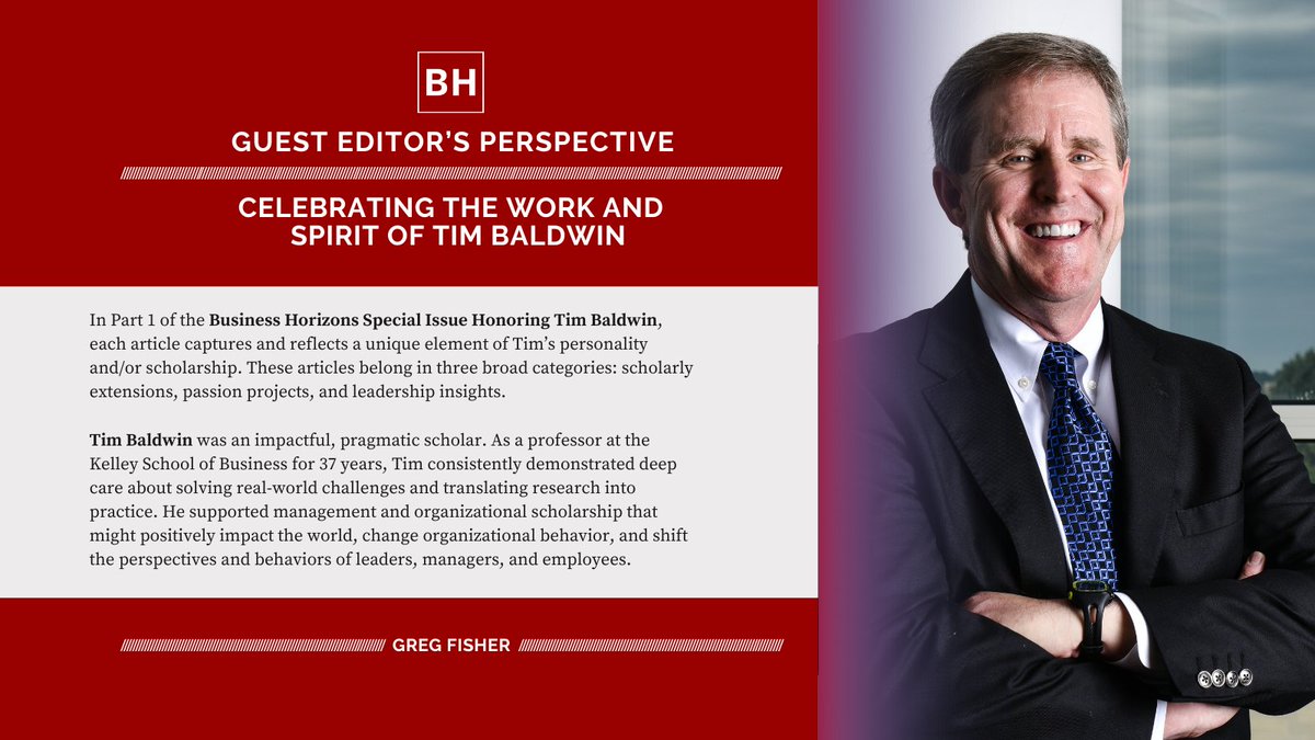 GUEST EDITOR’S PERSPECTIVE: Greg Fisher introduces this special issue that pays tribute to Tim Baldwin’s legacy in different areas of business and education- bit.ly/48MNrym