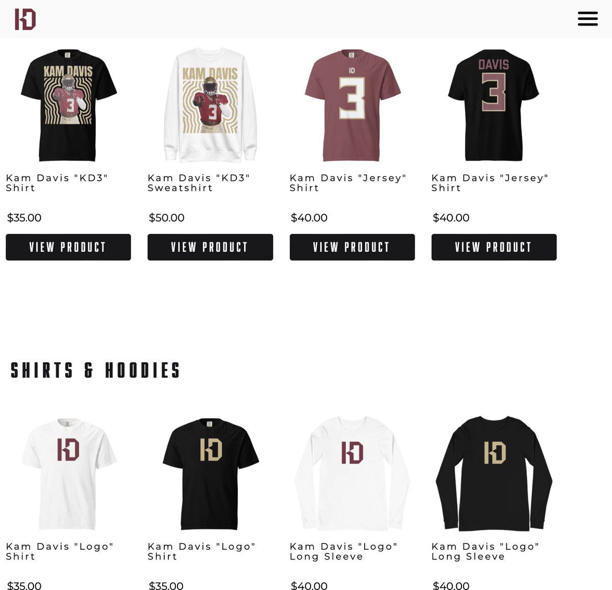 FSU RB Kam Davis has released new merch available on his official website iBacKam.com 👀🔥🍢 @Kam_Davis24 #LetsWinTogether #FSUTwitter