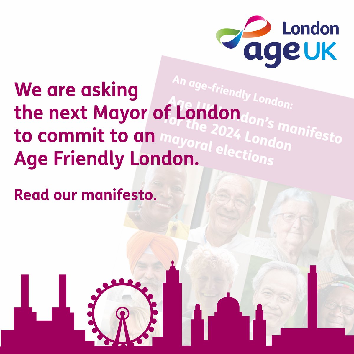 Today we launched our Manifesto. We presented it to panellists at our hustings. It includes what we would like the Mayor to do about the issues that matter to older Londononers. Overall it is very simple, what we want is an age friendly London. bit.ly/2024manifesto