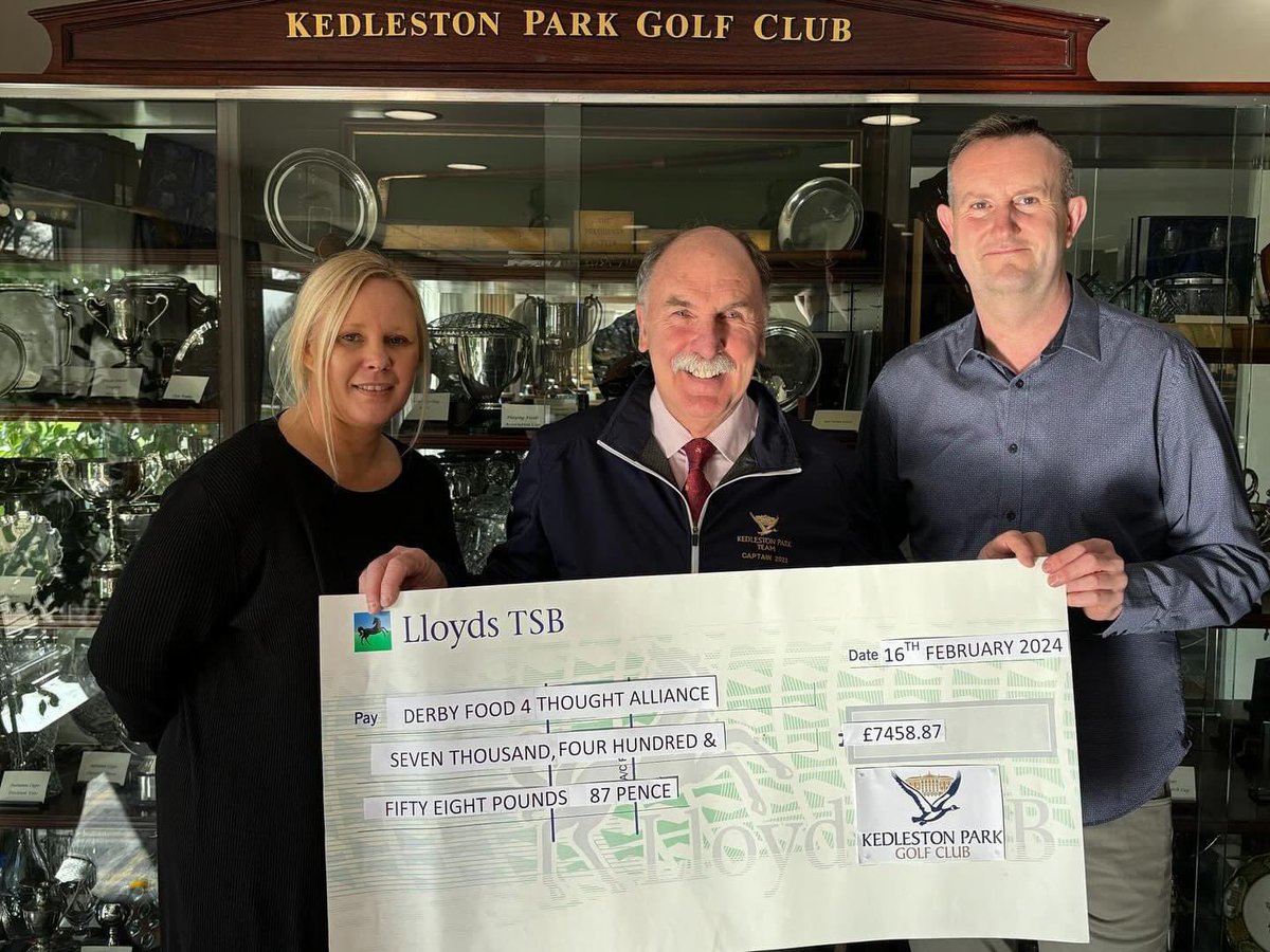 We would like to say thank you to John Wedgwood @kedlestongolfclub who choose us to be the charity of the year while he captain of the club for the year 2022-2023 during the year John raised an amazing £7458.87 and collected a massive 2,598 items of food