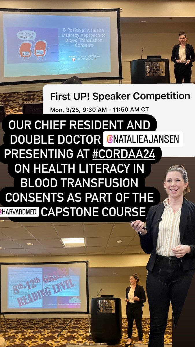 Chief resident <a href="/NatalieJansen10/">Natalie Jansen</a> giving an amazing talk on #HealthLiteracy at <a href="/CORD_EM/">CORD</a> #CORDAA24