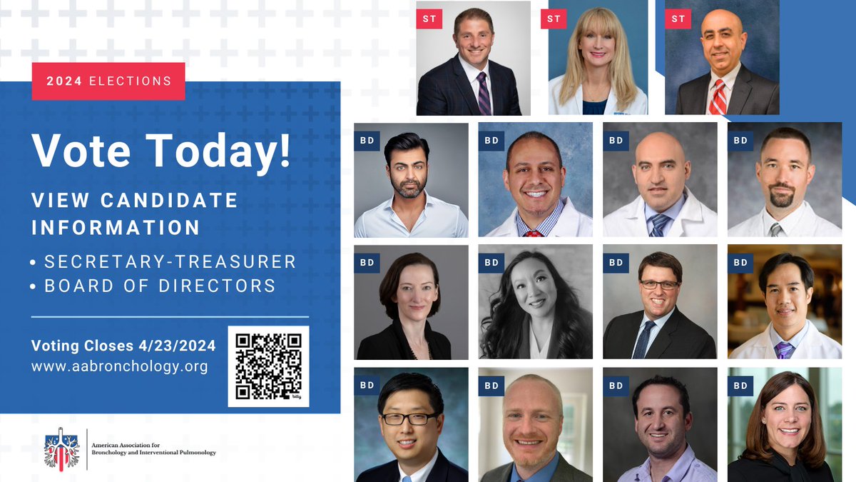 Introducing your 2024 AABIP Secretary-Treasurer and Board of Directors candidates! Learn more about the candidate at 👉👉 bit.ly/3PikWBS **Voting closes 4/23/2024 at 11:59pm CST**