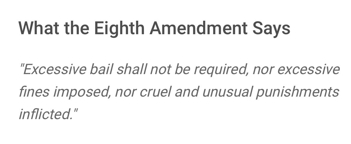 Apparently Democrats don’t know what the #8thAmendment is or who it applies too. #Libtards #Trump2024