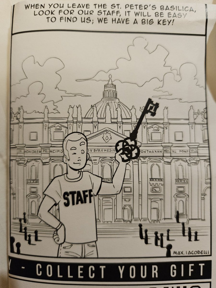 Our Vatican City tour guide gave this to us on the backside of our ticket. The Vatican's Keyblade Master was not an occupational goal I had until today. #KingdomHearts