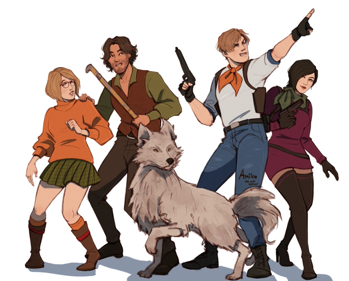 Happy 1st Anniversary to one of my fav games 🥰

Here is Re4Remake gang as Scooby-Doo gang ✨

#residentevil