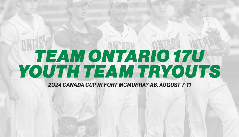 BaseballOntario's tweet photo. 2024 Ontario Youth Team Tryouts 🚨

The Ontario Youth Team will be looking to three-peat as Gold Medalists at the 2024 Canada Cup in Fort McMurray AB, August 7-11! Tryouts will begin April 19th, 2024 in Oakville &amp; April 26, 2024 in Oshawa.  

Learn More ➡️ https://t.co/MIbQyFSB6l https://t.co/U9wf7pi0mQ