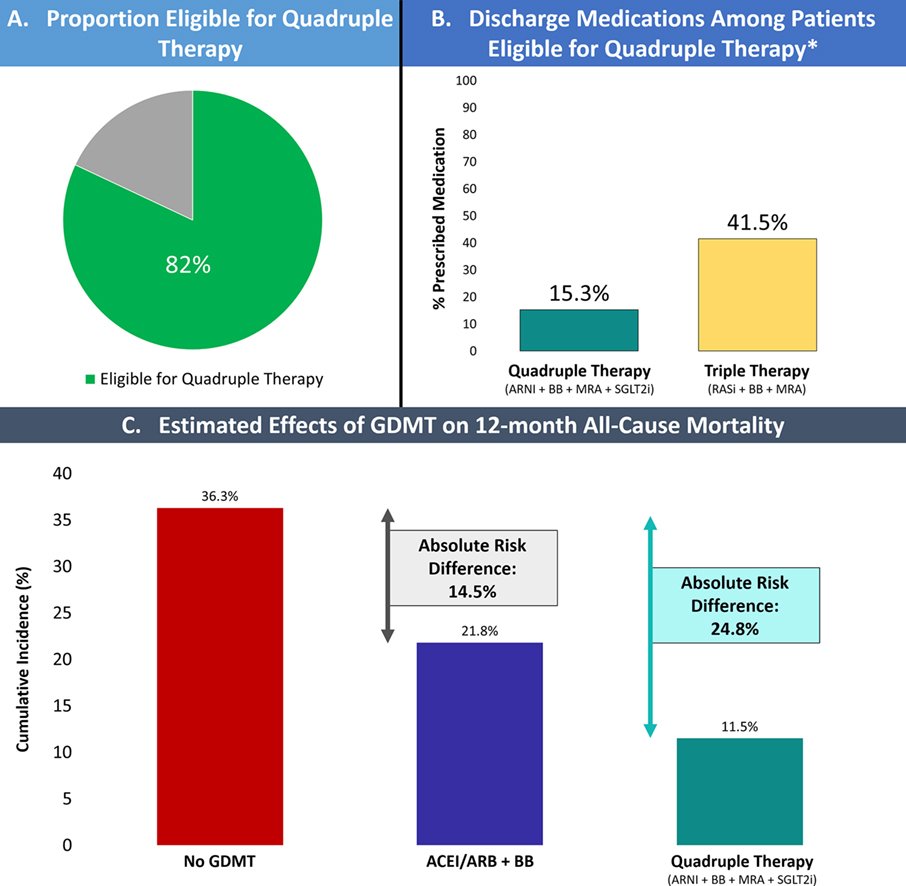 🔴 Eligibility and Projected Benefits of Rapid Initiation of Quadruple Medical Therapy for Newly Diagnosed Heart Failure @JACCJournals jacc.org/doi/10.1016/j.… #medical #MedEd #cardiology #CardioTwitter #CVD #CardioEd #medtwitter #CardioEd