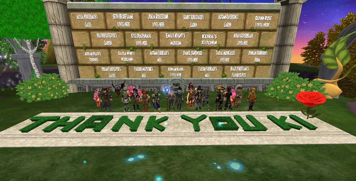 A bit overdue, but our guild wanted to express our gratitude to <a href="/Wizard101/">Wizard101</a> for giving us so many amazing updates! Plucky Chickens II consists mainly of decorators, and we are ecstatic over the addition of scaling, advanced move, and the guild museum update! Thank you KI ❤️