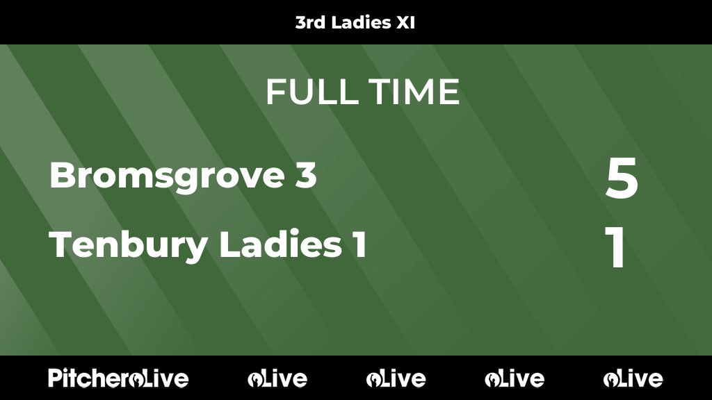 FULL TIME: Bromsgrove 3 5 - 1 Tenbury Ladies 1 #BROTEN #Pitchero bromsgrovehockey.org.uk/teams/178388/m…