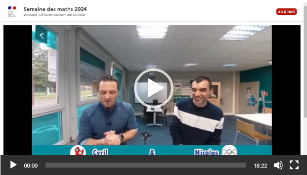 📢  Nous avons le plaisir de vous annoncer que le replay de l'épreuve du vendredi 15/03 de la #SDM2024 est désormais en ligne !

▶️ mathsenvie.fr/semaine-des-ma…

🙏🙏🙏 <a href="/MathsMichau/">MathsMichau</a> et <a href="/MathsLemoine/">MathsLemoine</a>