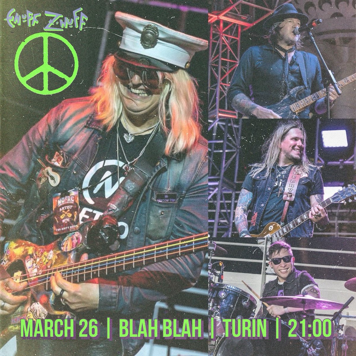 Enuff Z'Nuff (@enuffznuff) on Twitter photo Our Italian run starts TOMORROW in Turin at @blahblahtorino with <a href="/jollyrox/">Jolly Rox - Official</a> 🙏🏻☮️💚 Our Italian run starts TOMORROW in Turin at @blahblahtorino with <a href="/jollyrox/">Jolly Rox - Official</a> 🙏🏻☮️💚