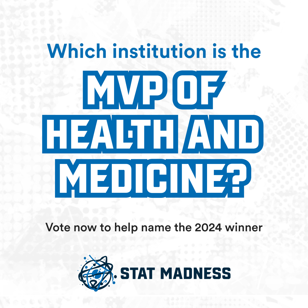 There are just eight teams left competing to be crowned champion in our #STATMadness tournament! The matchups are: @nyuniversity vs. @isbsci @bcmhouston vs. @UCIrvine @umichmedicine vs. @Stanford @wyssinstitute vs. @ucsc Vote now: trib.al/lYzPqiW