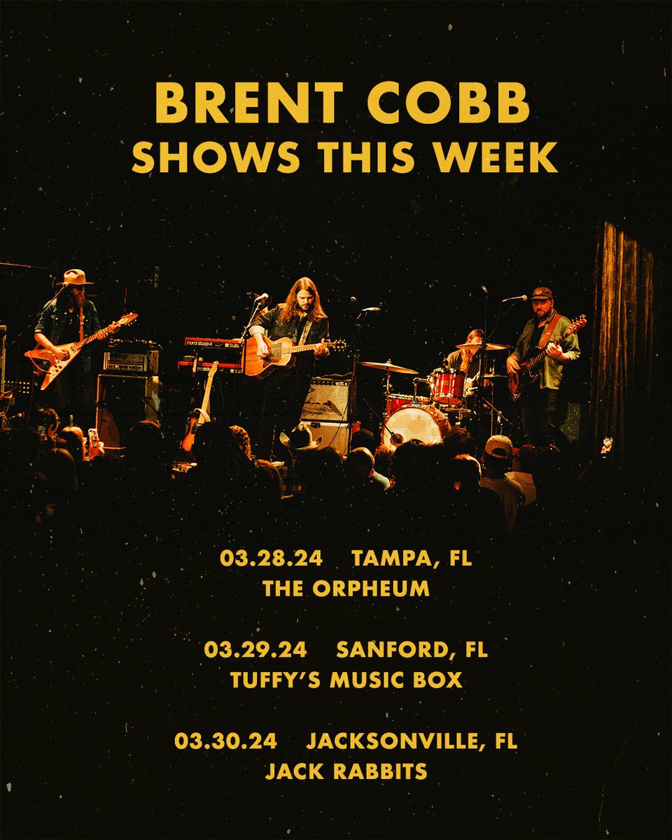 Thanks for an awesome first weekend. See y'all in Florida. Tickets here: brentcobbmusic.com/tour