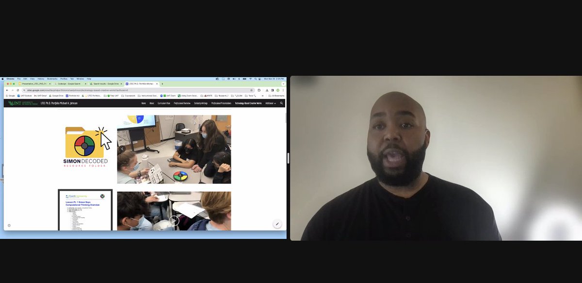 Awesome watching my colleague @mikejohnsonedu defend his portfolio as a part of his LTEC Ph.D. at @UNTsocial ... I'm always proud to see a brother do great things in education!