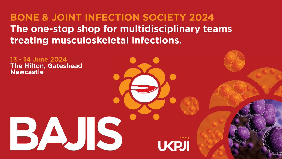 Join us on 13-14 June at the #BAJIS2024 meeting for a packed programme featuring a strong multidisciplinary faculty from across the UK and the world, covering all aspects of orthopaedic infection. Book before 1 May for our early bird offer: clockworkmedical.com/bajis/bajis-re… @BAJIS_UK