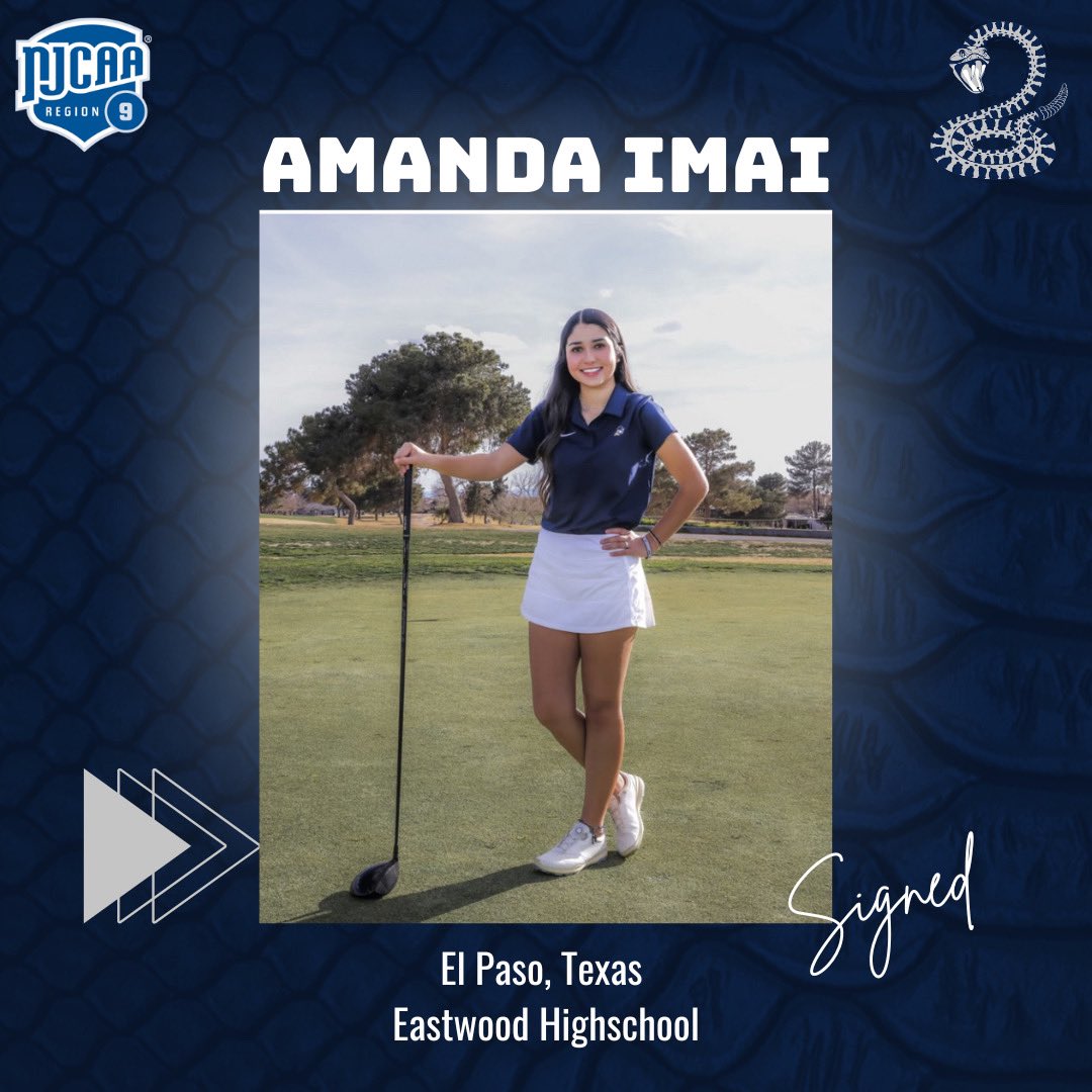 Rattler Nation, Please Welcome Amanda Imai from El Paso, Texas! our newest signee for Our Women’s Golf Program🐍🖊️#njcaagolf @EastwoodGolf1 @ehsgolfboosters @eastwoodsabre1 @EHSCoachLopez @CoachAcostaOJC